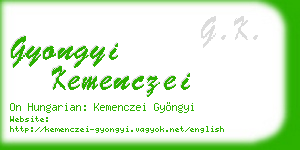 gyongyi kemenczei business card