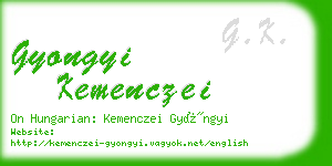 gyongyi kemenczei business card